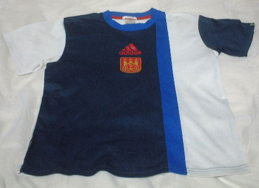 adidasロゴ入りシャツ(白&紺&青&赤,CLIMALITE,150)。拍卖