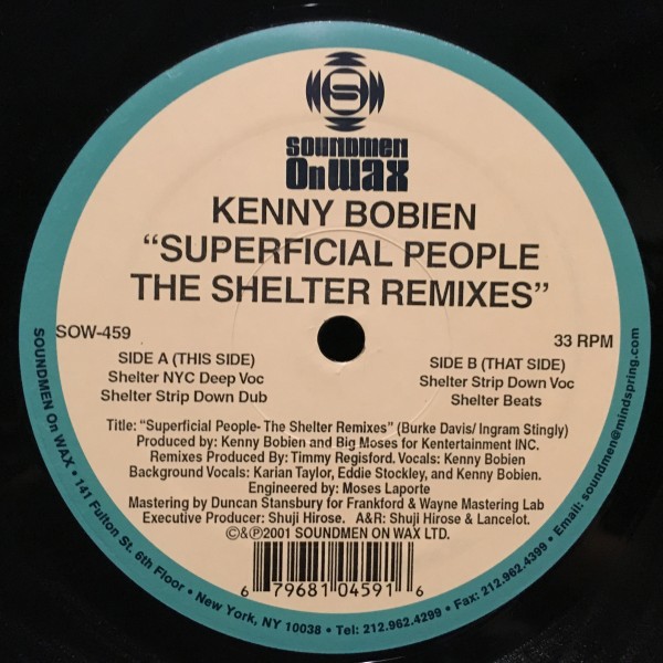 Kenny Bobien / Superficial People (The Shelter Remixes)拍卖