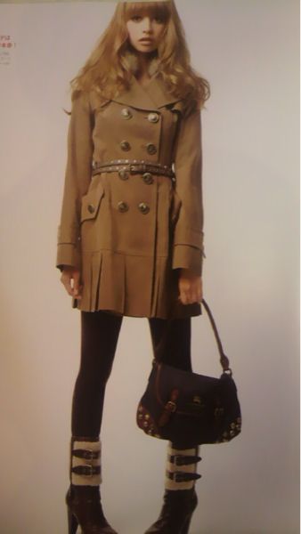 BURBERRY BLUE LABEL★ファー付きプリーツコート★大人気完売!拍卖