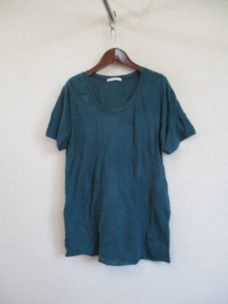 LOWRYSFARM緑半袖シワ加工カットソーチュニック(USED)60216②)拍卖