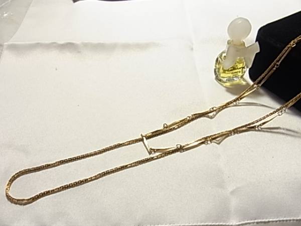 エレガント☆ゴールドカラーの美しい2連ロングネックレス▽拍卖