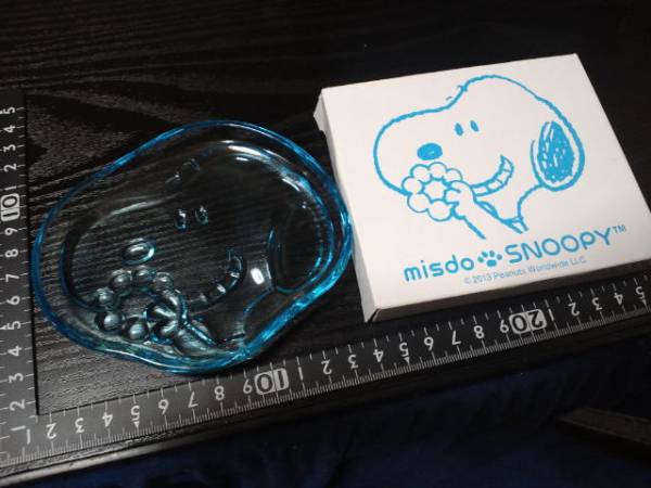 非売品☆ミスタードーナツ☆SNOOPY☆スヌーピー☆ガラスプレート☆ブルー☆残1拍卖