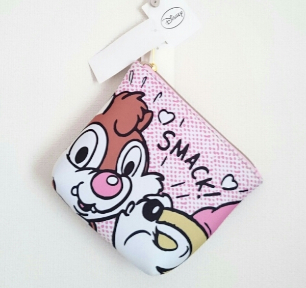 新品 チップ&デール クラリス ウレタン ソフト ミニ ポーチ 母子手帳入れ トラベルケース 小物入れ ディズニー キャラクター 拍卖