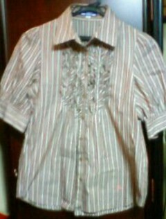 BURBERRY BLUE LABEL★ストライプ&フリルブラウス拍卖