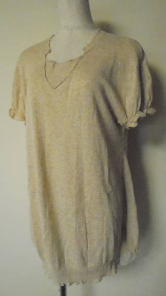 フラボア ニット リネン 麻混 チュール レース付き 1拍卖