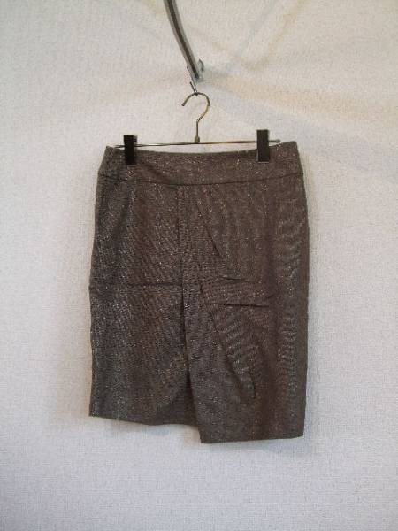 JOSEPH茶ラメ入膝丈タイト巻きスカート(USED)101014)拍卖