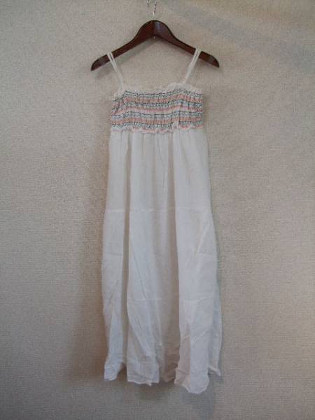 HUDSON白刺繍入りキャミロングフレアワンピ(USED)70314②)拍卖