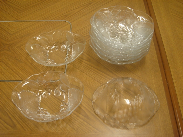 フルーツ柄のかわいいガラス鉢(ガラスプレート)5個セット拍卖