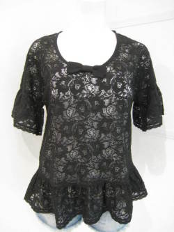 ★新品★ blondy ブロンディ レース フレアースリーブ 黒色 定価13440円拍卖