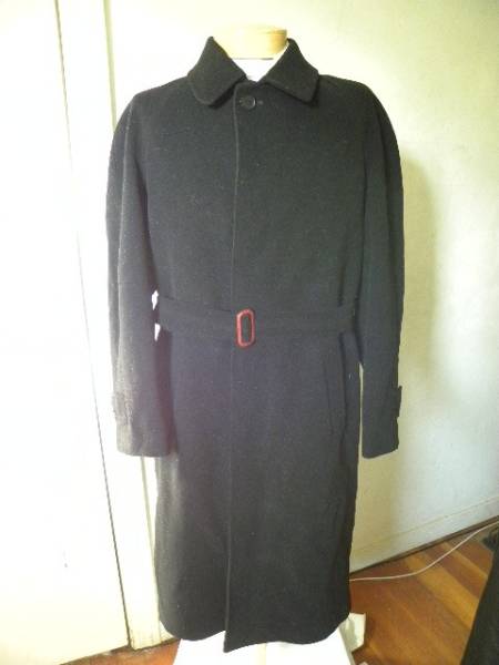 |o_o|イタリアGianni Verdelli(1n)冬トレンチコート175-180cm黒拍卖
