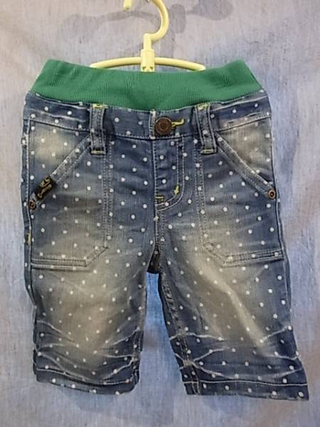 ΩJUNKSTOREΩ★90cm★可愛いデニムハーフパンツ■紺■拍卖