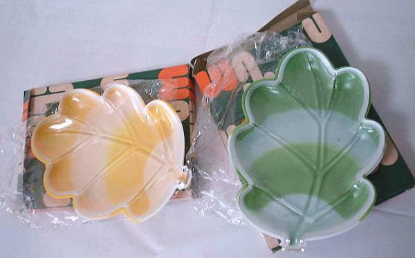 リーフ プラガラス トレー 2個 ★★ 昭和 レトロ POP 拍卖