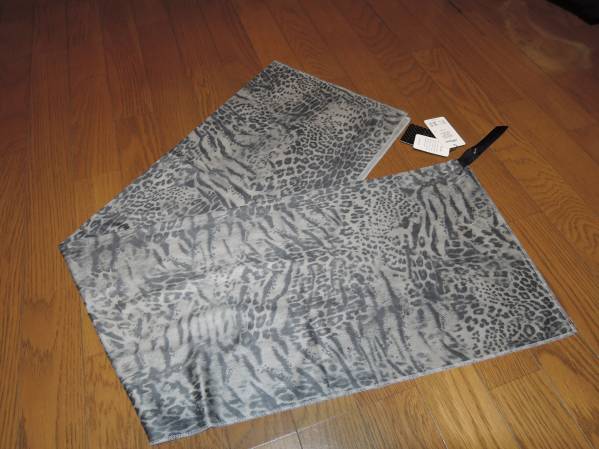 新品 ロエン ROEN スカル 豹柄 ストール 灰 ヒョウ / レオパード拍卖