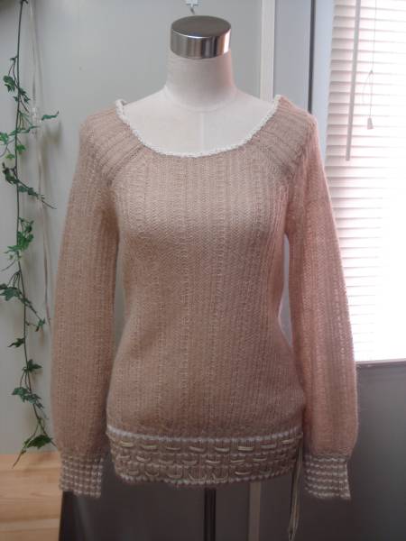 MICHEL KLEINミッシェルクラン☆モヘア混サイドフリンジニット38拍卖