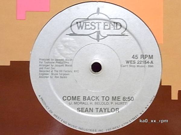★☆Sean Taylor「Come Back To Me」オリジナル盤☆★拍卖