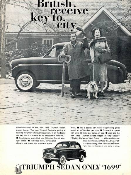 ◆1958年の自動車広告 トライアンフ 4ドアセダン2 TRIUMPH拍卖