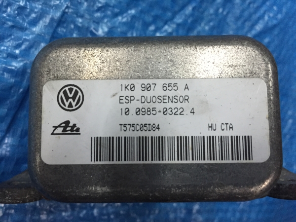A3 アウディ 8PBLR ヨーレートセンサー ESP デュオセンサー 1K0 907 655 A 1k0907655A VW ワーゲン トゥーラン、ゴルフ5 ゴルフプラス拍卖
