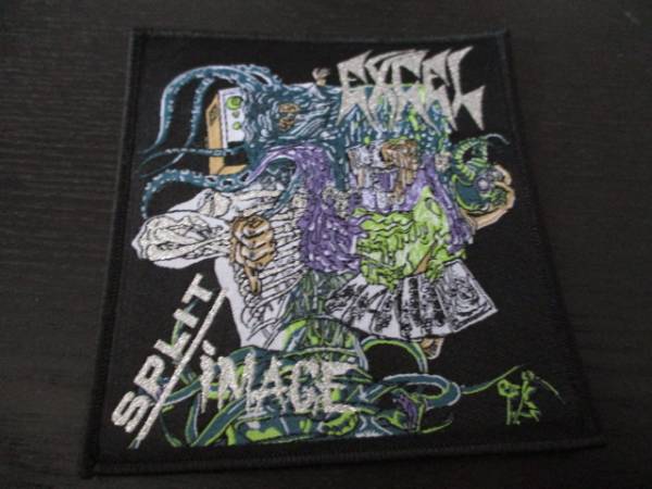 EXCEL 刺繍パッチ ワッペン split image 黒枠 / suicidal beowulf s.o.d. anthrax megadeth d.r.i. slayer metallica拍卖