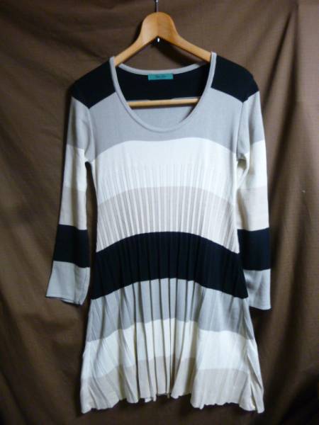 ◆◆Cura Lyric ニットグラデーションワンピース38(ベージュ)C12拍卖