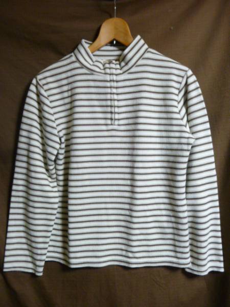 ◆◆Voyage ハイネックボーダーニット L (ベージュ)D61拍卖