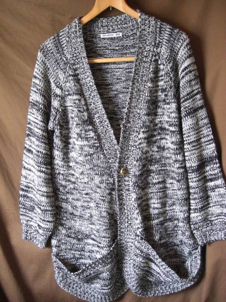 ◆◆FLASH BE ロングカーディガン (霜降り黒)C18拍卖