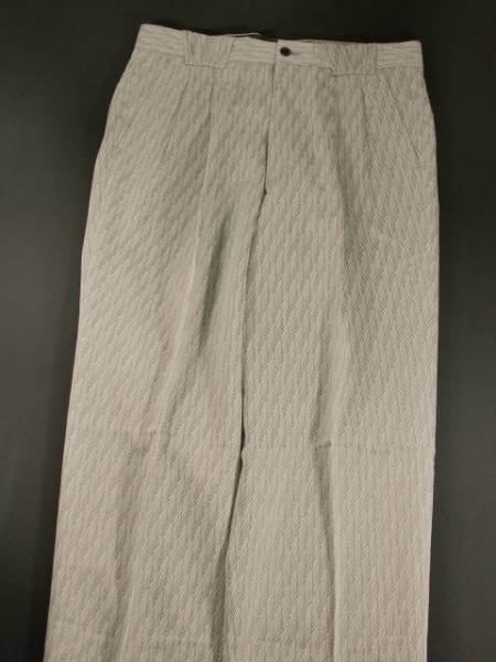 ★☆ 76 ツータック パンツ 新品 春夏秋 薄鼠柄 日本製 ☆★拍卖