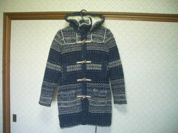 送料込 BARK バーク ニットダッフルコート 裏ボア Mサイズ 送料無料拍卖