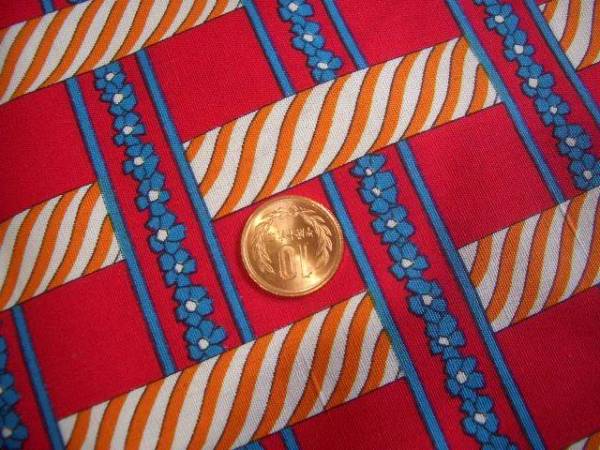 レトロビンテージ生地*チェックストライプ花柄☆リメイクレトロ手芸ハンドメイド拍卖