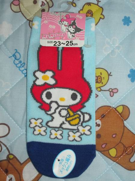 ○新品♪マイメロソックス水色23~25cm○拍卖