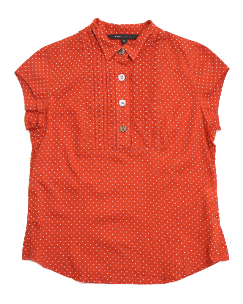 【マークジェイコブス】 MARC JACOBS シャツブラウス 赤 ★ LT 古着拍卖