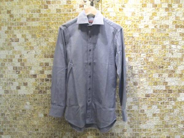 エトロ ETRO 総柄デザイン長袖シャツ38グレー/ドレス拍卖