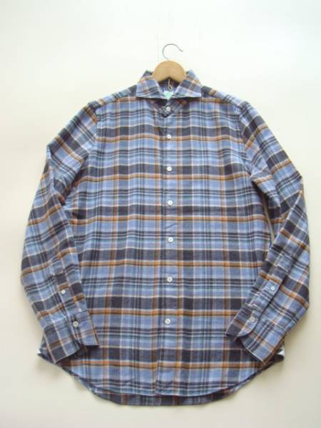 Finamore イタリア製長袖シャツ sizeM フィナモレ ネルシャツ拍卖