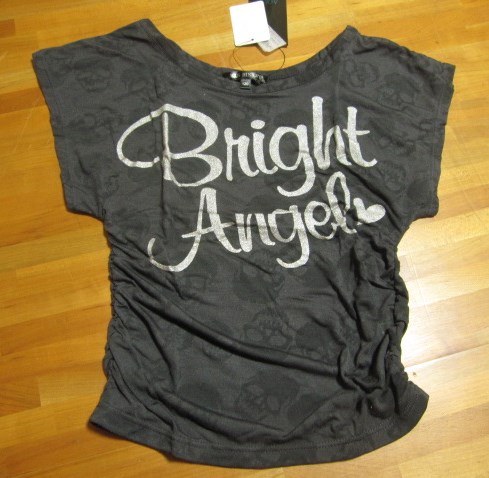 *送料無料*新品*120*ダークグレー*スカル*半袖Tシャツ*脇くしゅ*ラメロゴ*拍卖