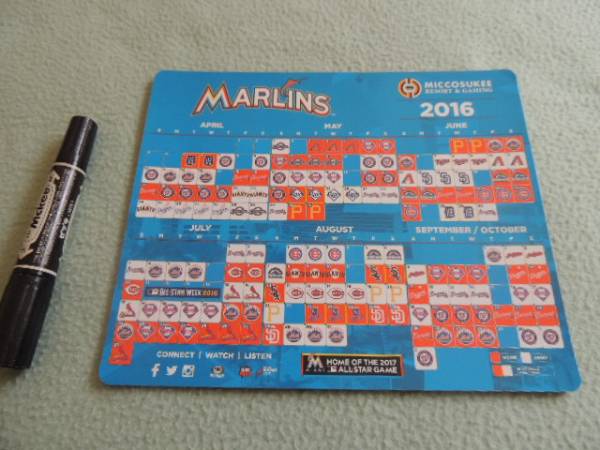 MLB マイアミ マーリンズ 2016 スケ マグネット イチロー 日程 スケジュール拍卖