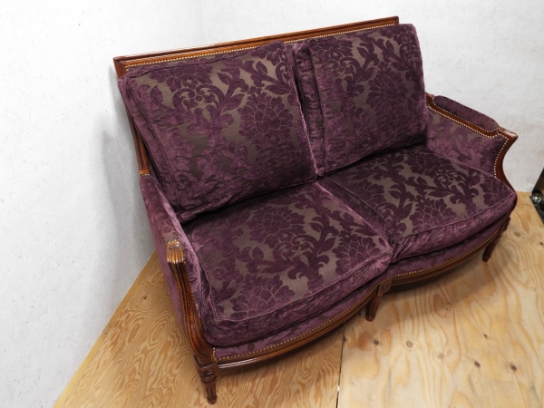 期間限定・値引き【極上美品】【愛知近郊・配送可】購入価格150万 フランス製 2人掛 ソファ クッション2個付 アンティーク拍卖