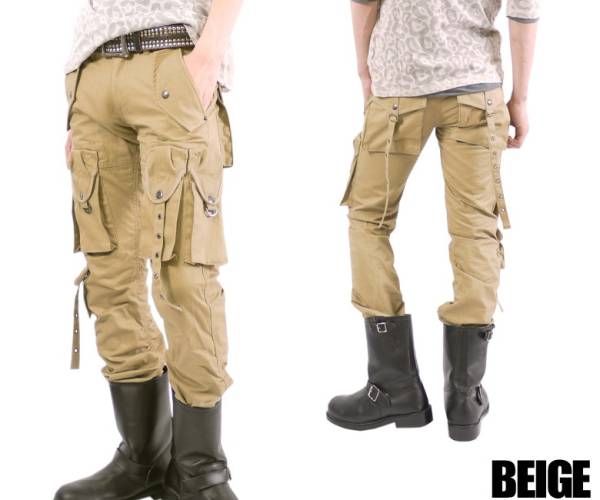 【BERNINGS】多重カーゴパンツ新品ベージュL拍卖