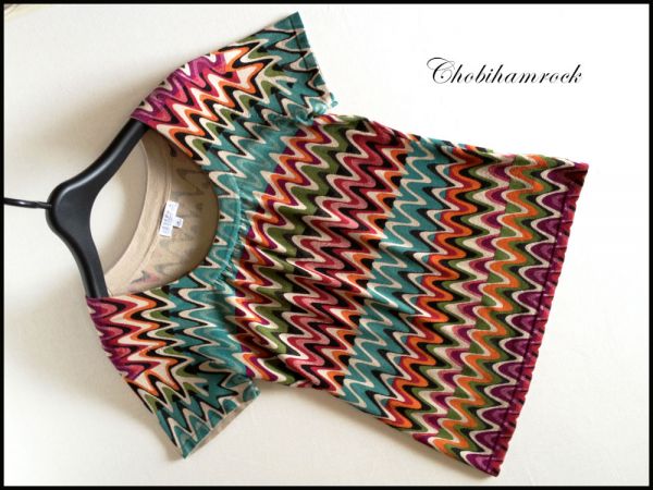 JOSEPH A.ジョセフA半袖ニットウェーブプリントMマルチカラー拍卖