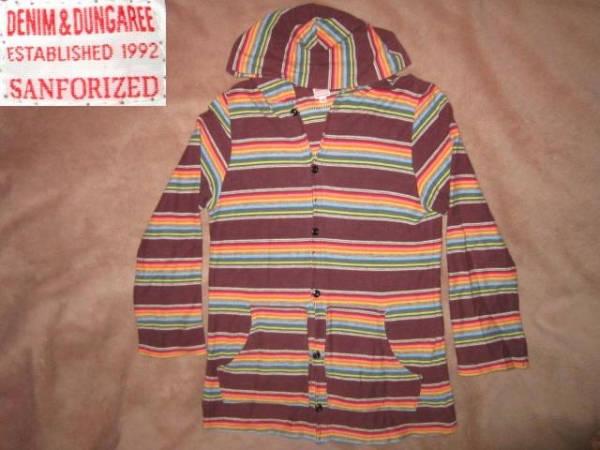 Denim & Dungaree デニム&ダンガリー メキシカンボーダー ネイティブ 薄手 パーカー ロンT 160 長袖Tシャツ拍卖