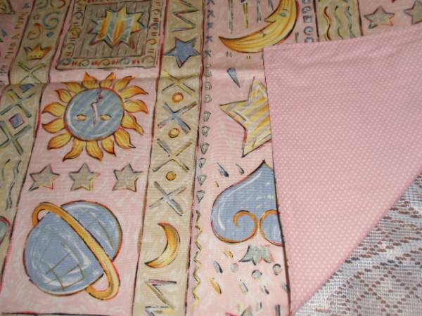 大判裏付ランチョンマット&巾着袋 ハンドメイド 40ⅹ56 宇宙拍卖