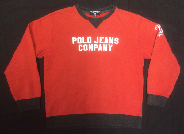 Polo RALPH LAUREN 裏毛スウェット 140 子供 キッズ ロゴ入 赤黒拍卖