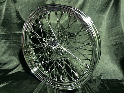 2000年以降のソフテイル ダイナ ワイドグライドに適合します 16インチ 3.5J 60本スポーク フルクロームメッキ ビレットハブ拍卖