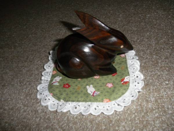 @@@ 黒檀/兎/黒ウサギ/東洋彫刻/天然木/木製品/インテリア/雑貨/古民具 木工 彫刻 拍卖