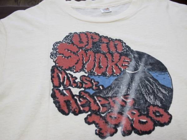 70s ビンテージ HANES ヘインズ Tシャツ 良プリント サイズ L ベージュ色拍卖
