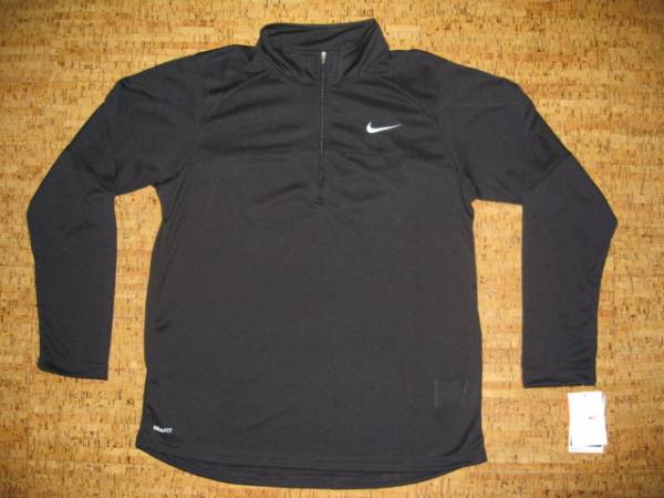 ナイキ・スポーツジップアップ・現モデル・黒に銀・実測L・新品拍卖