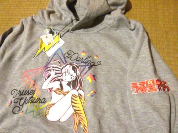 うる星やつら ラムちゃん グレー パーカー ロゴ 刺繍 Mサイズ 高橋留美子拍卖
