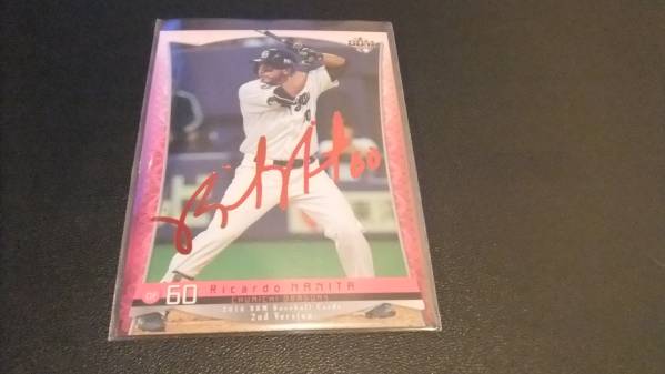 即決2016BBM 2nd赤箔サインカード中日60ナニータ04/25拍卖