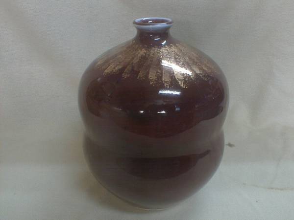 在銘 どっしり小口ひさご型 19.5x14cm 1382g 福徳縁起飾り壷拍卖