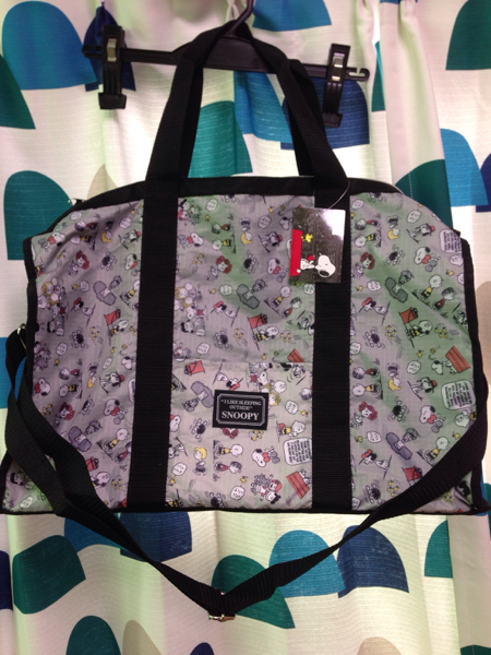 新品 PEANUTS スヌーピー ボストンバッグ big マザーズ 旅行 灰拍卖