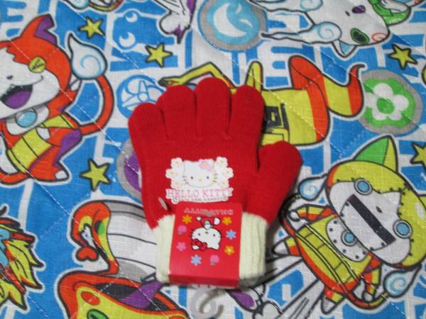 ○新品♪キティのびのび手袋赤○拍卖