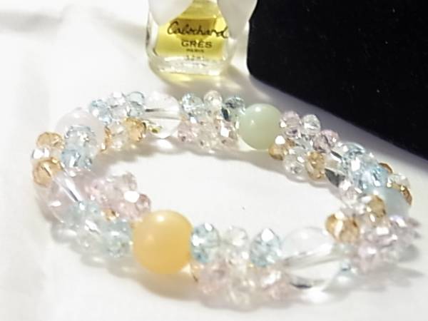 パワーストーンとビーズ☆ローズクォーツ 水晶 ブレスレット◎++拍卖